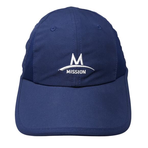 Mission Strapback Baseball Hat Blue One Size Adjustable Embroidered - Picture 1 of 9